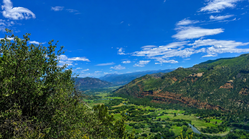 view north from Animas Mountain into the Animas Valley in Durango, Colo